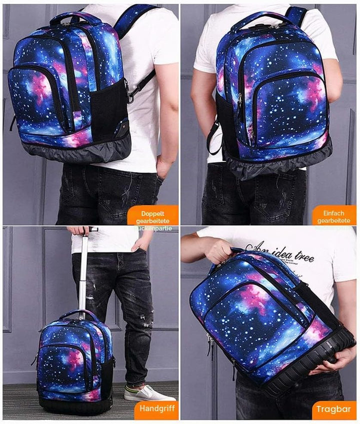 CONPHERON Trolley Rucksack Schulrucksack Schüler Multifunktionaler Rucksack Schultaschen Koffer Lapt
