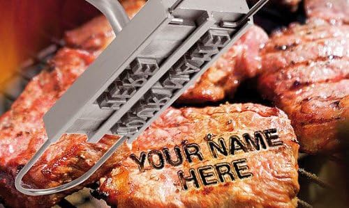 infactory Grilleisen: 2er-Set BBQ-Brandeisen mit wechselbaren Buchstaben (Grillstempel, BBQ Grill Br