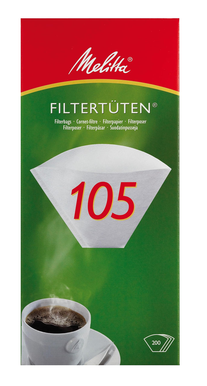 Melitta Filtertüten 105, Weiss, 200 Stück 200 Stück (1er Pack), 200 Stück (1er Pack)