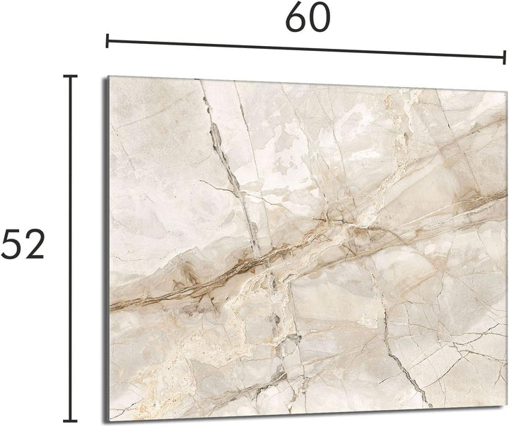 Herdabdeckplatte 60x52 Einteilig Glas Elektroherd Induktion Herdschutz Spritzschutz Glasplatte Deko