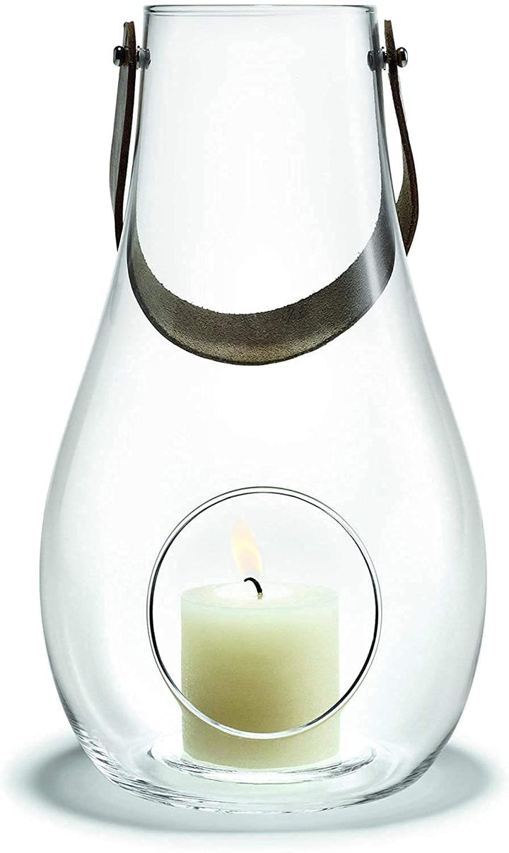 Holmegaard Laterne H25 cm Design with Light aus mundgeblasenem Glas, klar Klar H25 cm, Klar H25 cm