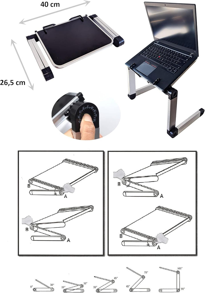 Table Buddy ergonomischer Laptop Ständer, Laptophalter aus Aluminium, leicht, höhenverstellbar, wink