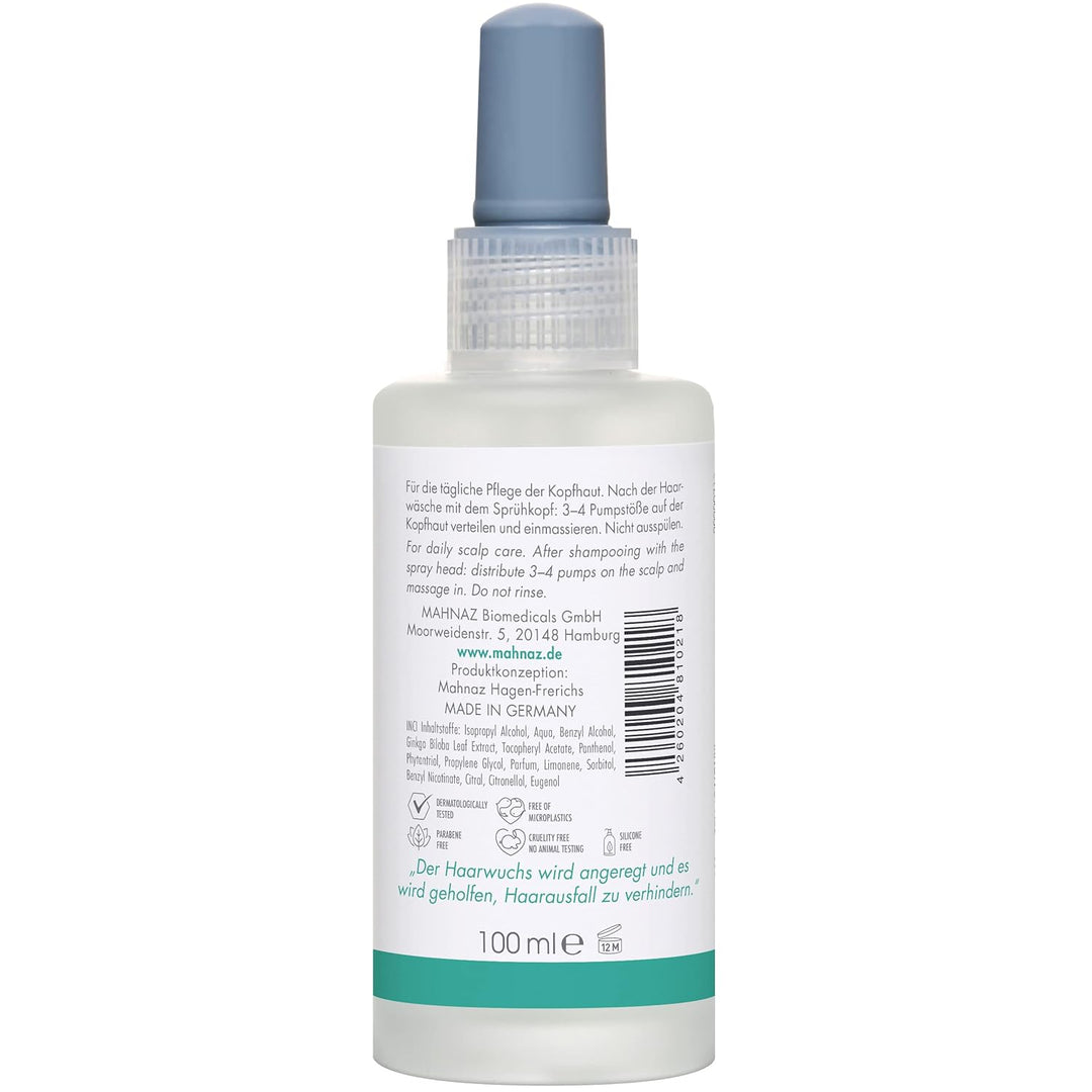 MAHNAZ® for Woman, Premium Kopfhaut Elixier Nr.1, Haarausfall* vorbeugen, Haarwachstum anregen, Vega