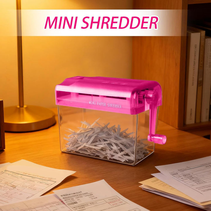 Hand Aktenvernichter - Tragbarer Handkurbel Papier Schneider Schredder | Schreibtisch Dokumentenvern