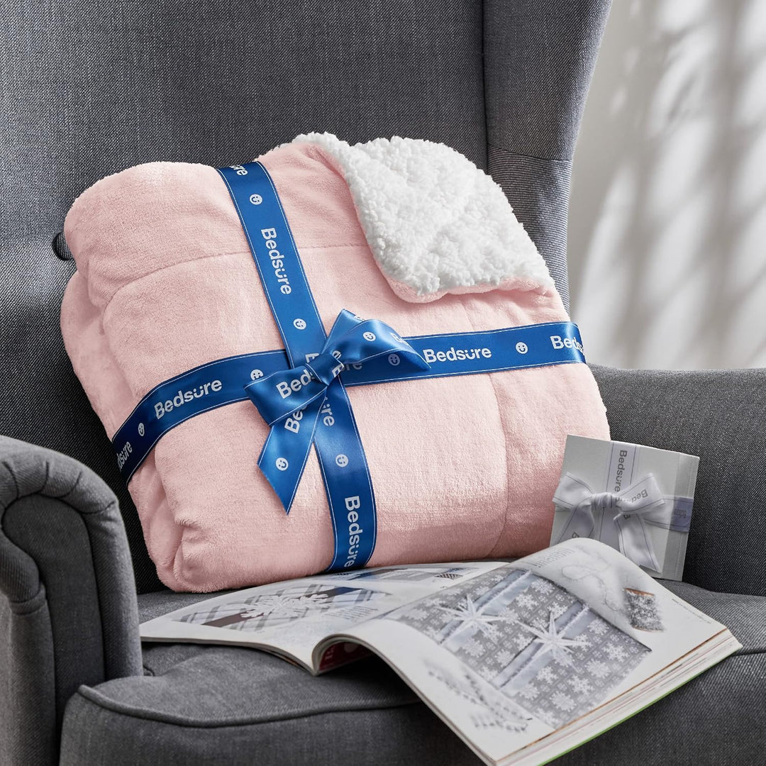 BEDSURE Kuscheldecke - Warm Sherpa Wolldecke & Sofadecke, Flauschig Sofaüberwurf Decke, Dicke Couchd