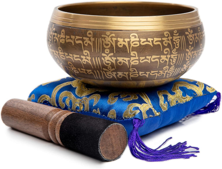 Tibetisches Klangschalen-Set – einfach zu spielen, authentisch handgefertigt für Meditation, Klangsc