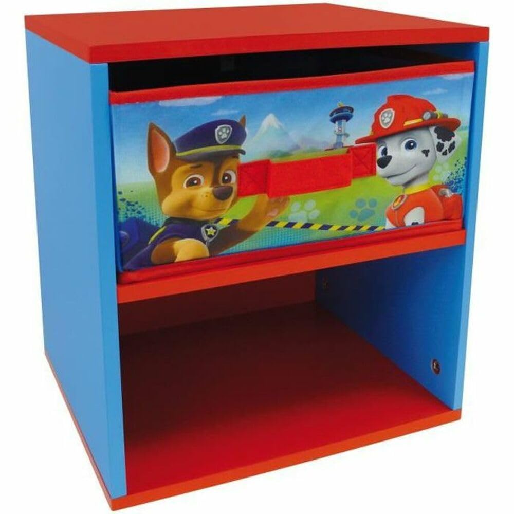 FUN HOUSE 712533 Paw Patrol Nachttisch, mit Schublade, für Kinder, MDF-Holz/Vlies, Blau, 33 x 30 x 3