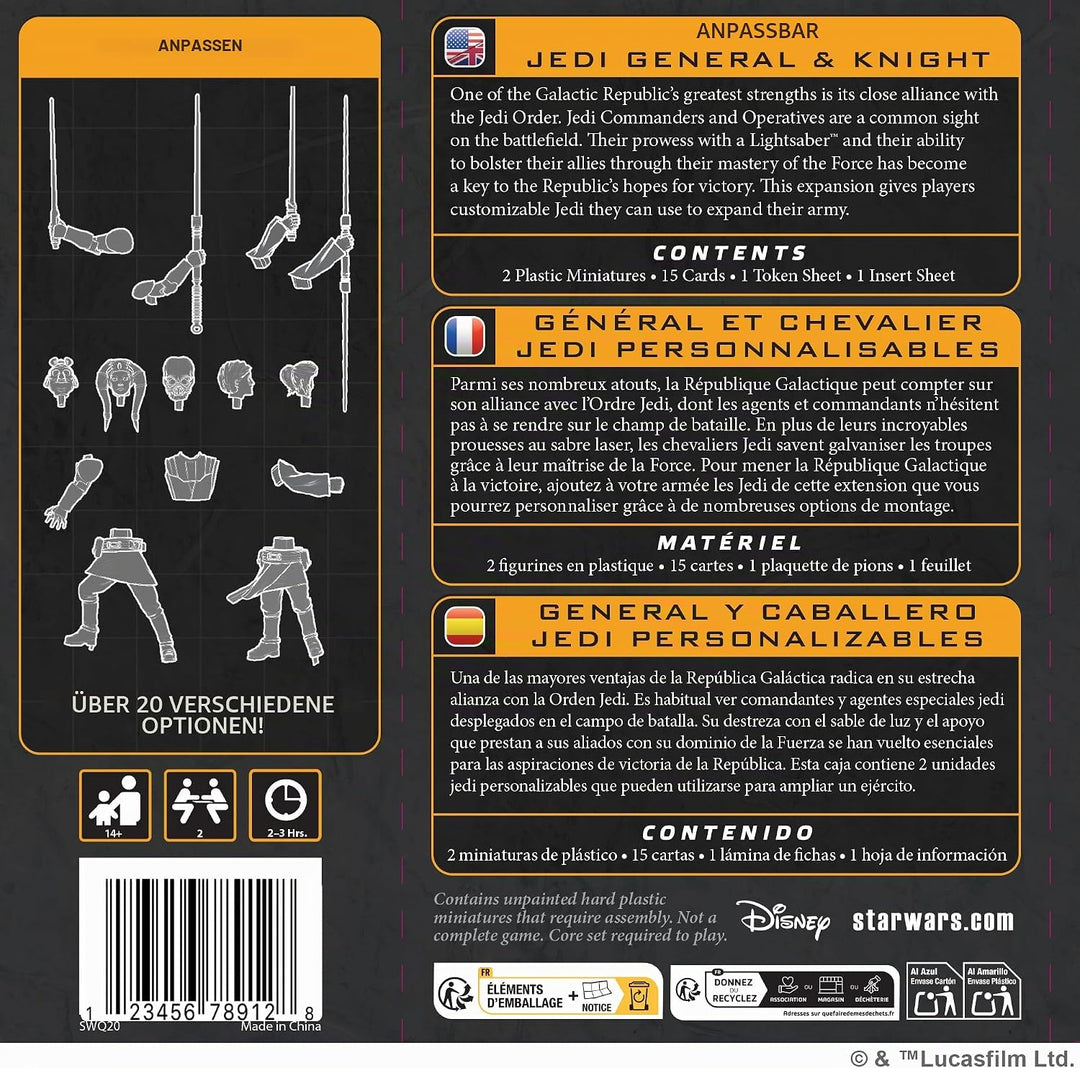 Asmodee, Star Wars: Legion – Customizable Jedi General &amp; Knight, Erweiterung, Atomic Mass Games, Tab