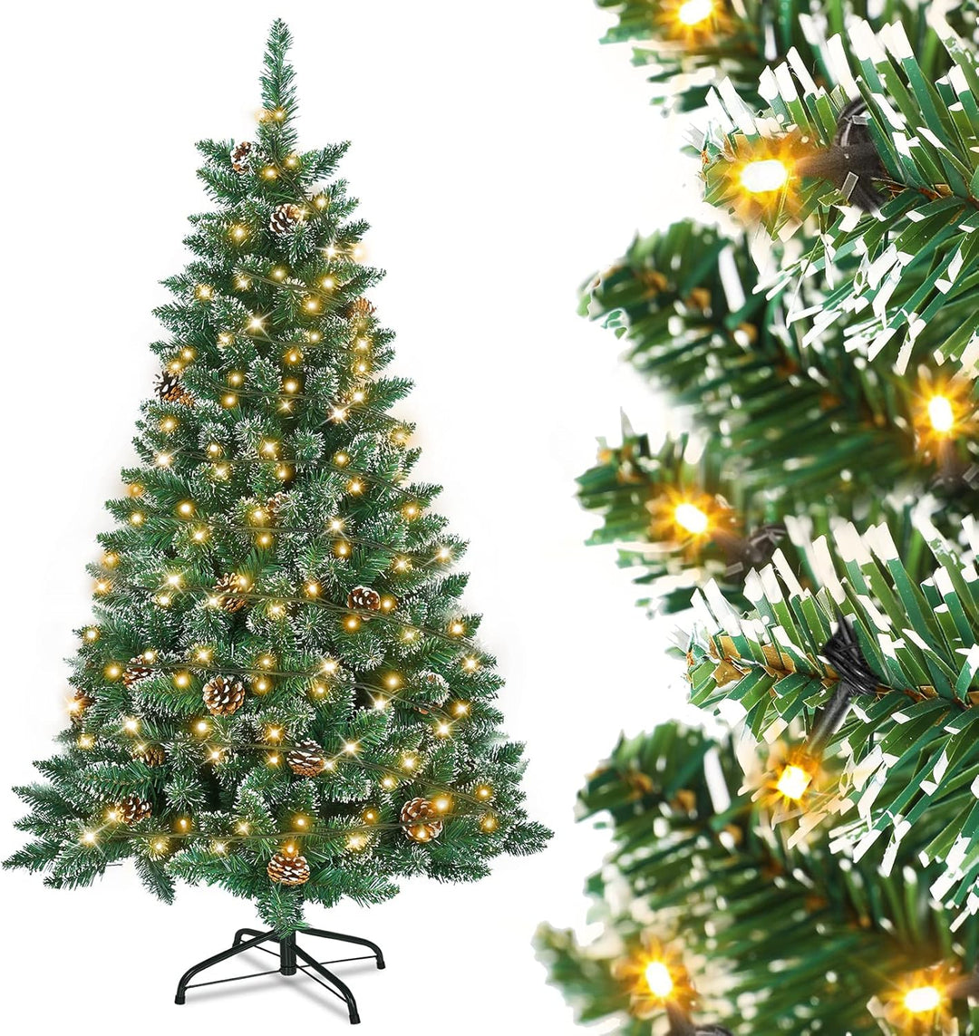Aufun Künstlicher Weihnachtsbaum Tannenbaum mit Beleuchtung 350 LED warm-weiss inkl. Metallständer 8