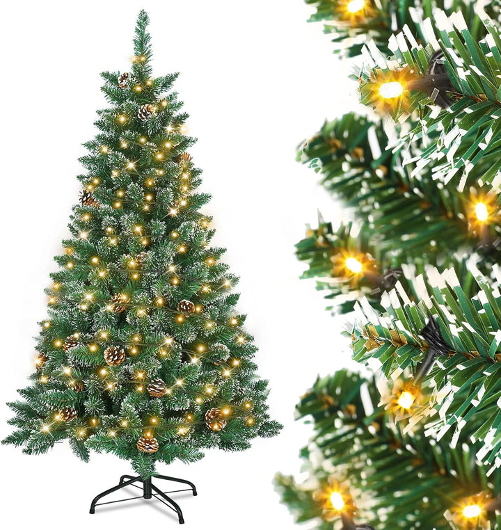 Aufun Künstlicher Weihnachtsbaum Tannenbaum mit Beleuchtung 250 LED warm-weiss inkl. Metallständer 5