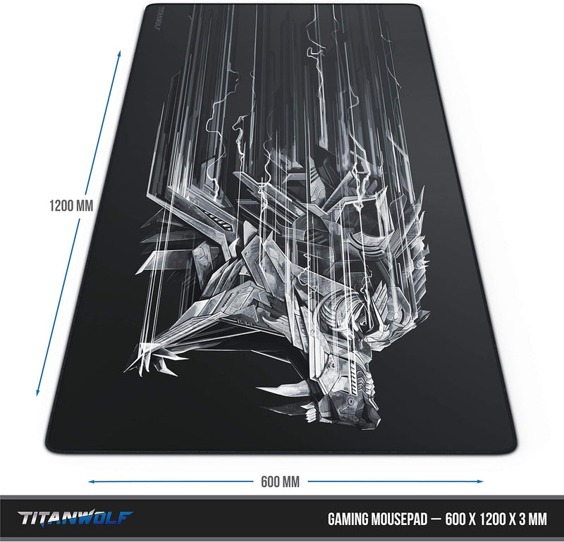 Titanwolf - Übergrösse Mauspad Gaming Titanwolf 1200x600mm XXXL Mousepad gross mit Motiv Tischunterl