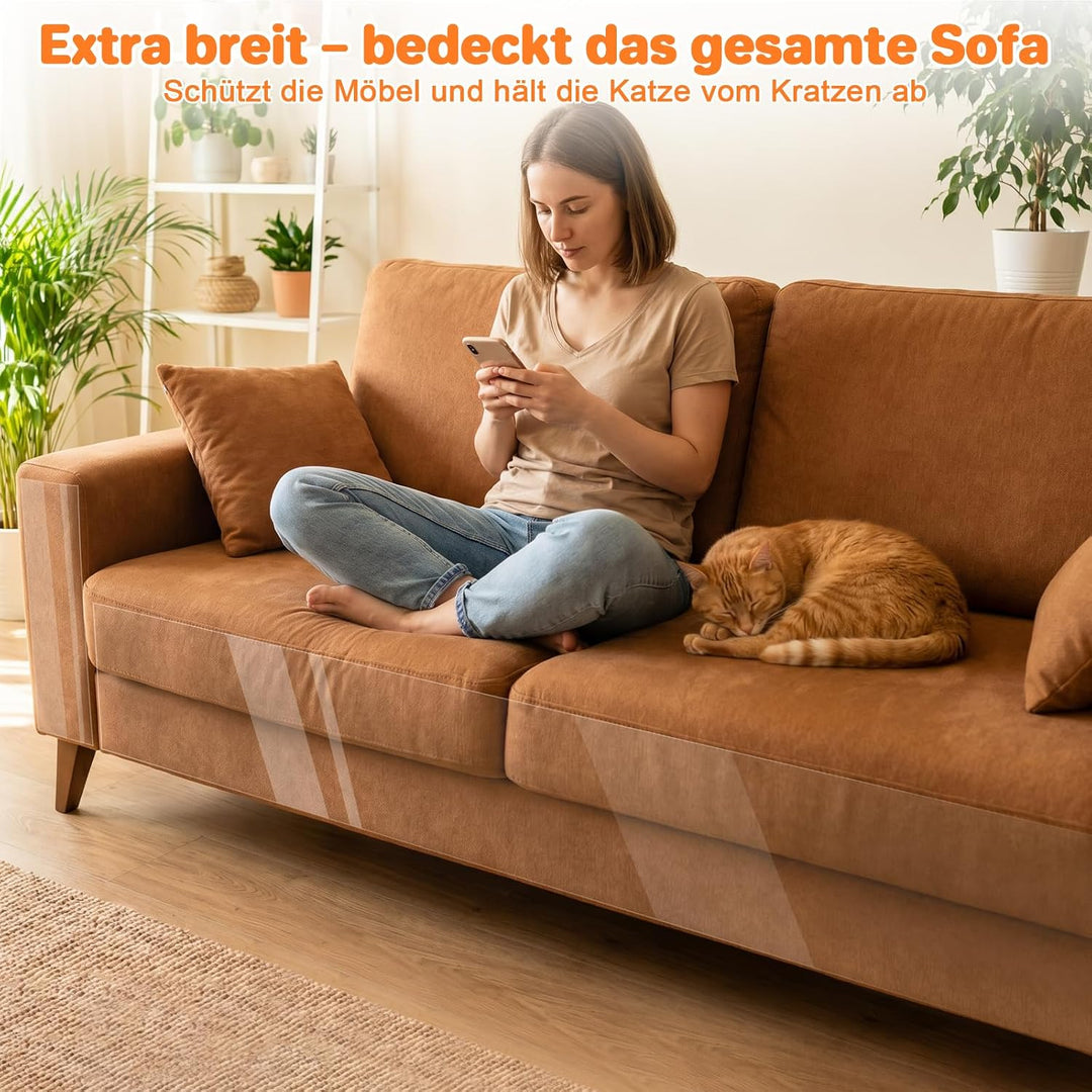 ETACCU Kratzschutz Sofa Katze, 3 mm Dicke, 40cm x 5 m | Kratzfolie Katzen Selbstklebend , 0,3 mm PVC