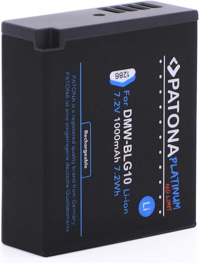 2X PATONA Platinum Akku DMW BLG10 E (1000mAh) - Kompatibel mit Panasonic Lumix DC GX9 TZ202 TZ96 TZ9