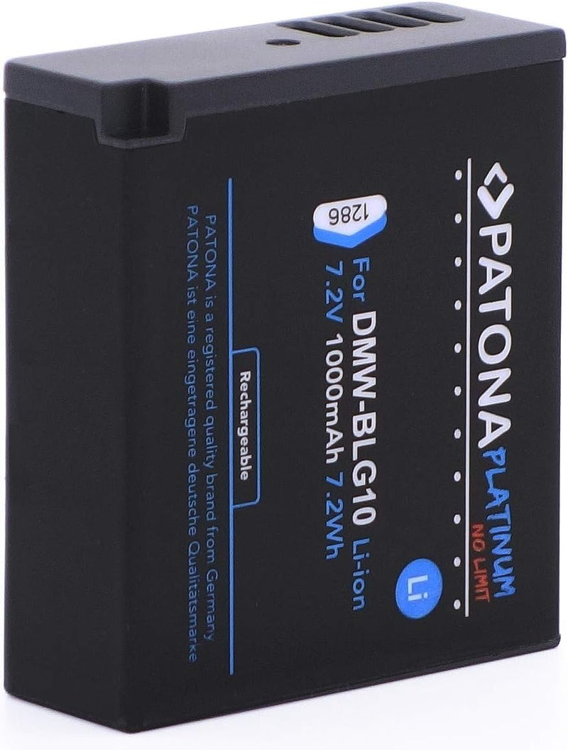 2X PATONA Platinum Akku DMW BLG10 E (1000mAh) - Kompatibel mit Panasonic Lumix DC GX9 TZ202 TZ96 TZ9