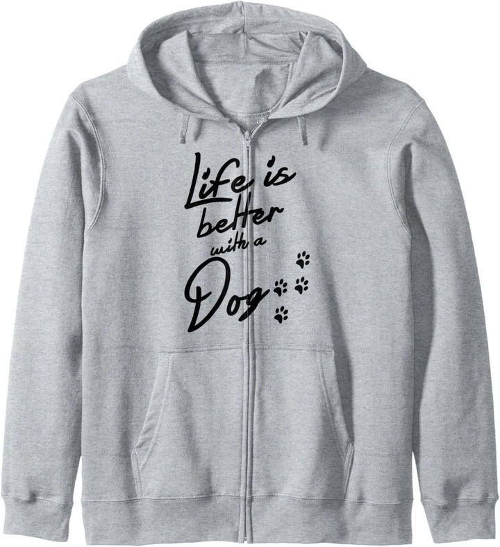 Life Is Better With A Dog Hund Spruch Kapuzenjacke