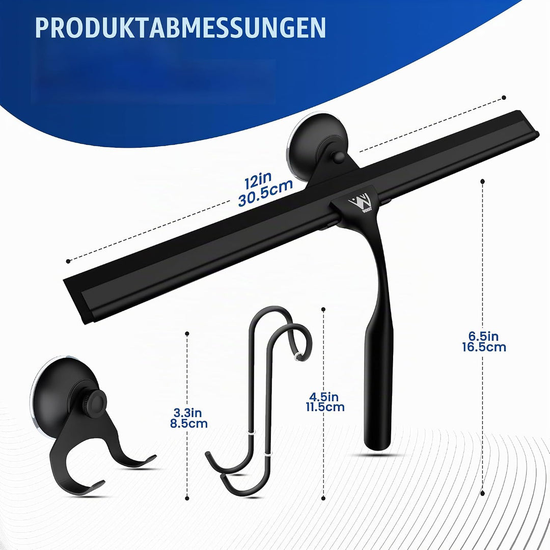 Wunset Superior-Duschabzieher-Auswahl: Mit Abziehern aus Edelstahl, Silikon und Gummi, Wasserabstrei