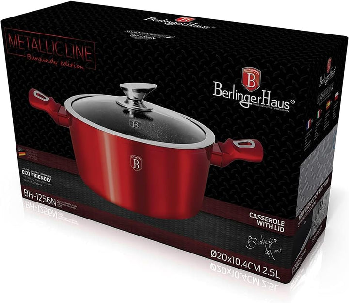 Berlinger Haus - BH/1256n - Savepan mit Cover, 20 cm, Burgund -Ausgabe von Metal Line Metallic Burgu
