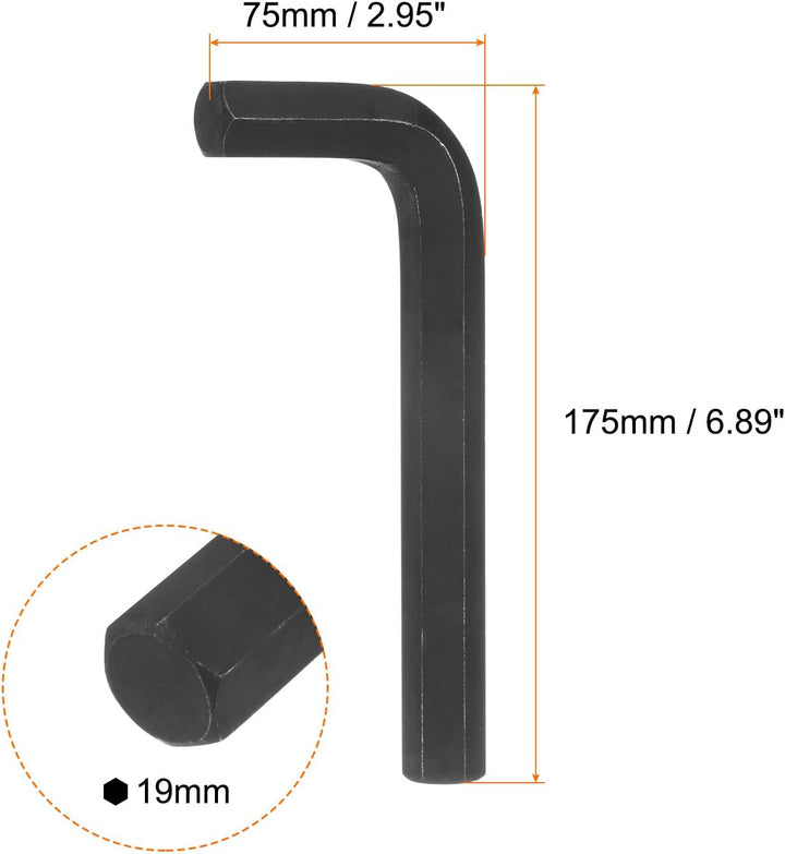 QUARKZMAN Innensechskantschlüssel 19mm L-Form Sechskantschlüssel aus Chrom-Vanadium-Stahl, Reparatur