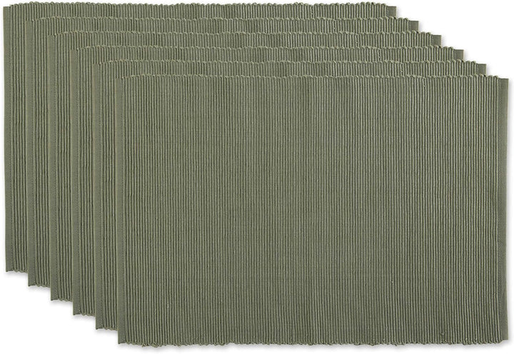 DII Basic Everyday Gerippte Tischset 100% Baumwolle Tischset 13x19 Artischocke 6-teilig, Artischocke