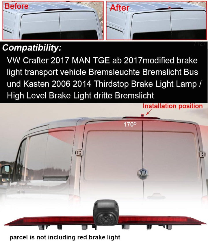 HD Nachtsicht Kamera + 7 Zoll LCD Monitor, Auto Dritte Dach Top Mount Bremsleuchte Transporter Rückf