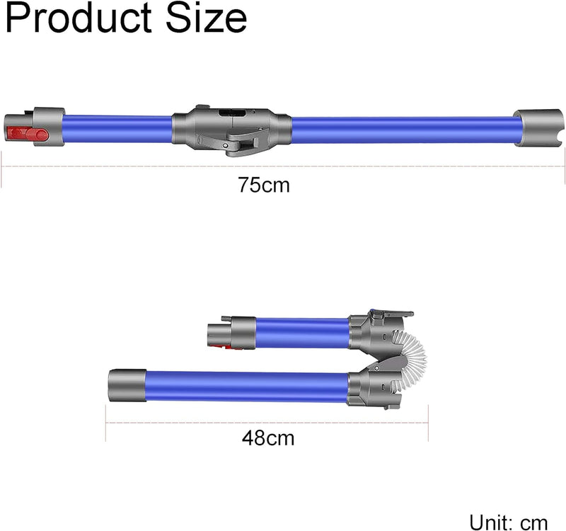 Italdos Teleskop-Schlauch, zusammenklappbar, kompatibel mit Dyson V8 V10 V11 V7 V15, Aluminiumrohr,