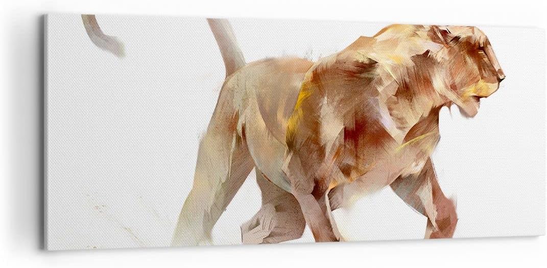 Panorama Bilder auf Leinwand 100x40cm Leinwandbild Tier Abstraktion Gross Wanddeko Bild Schlafzimmer