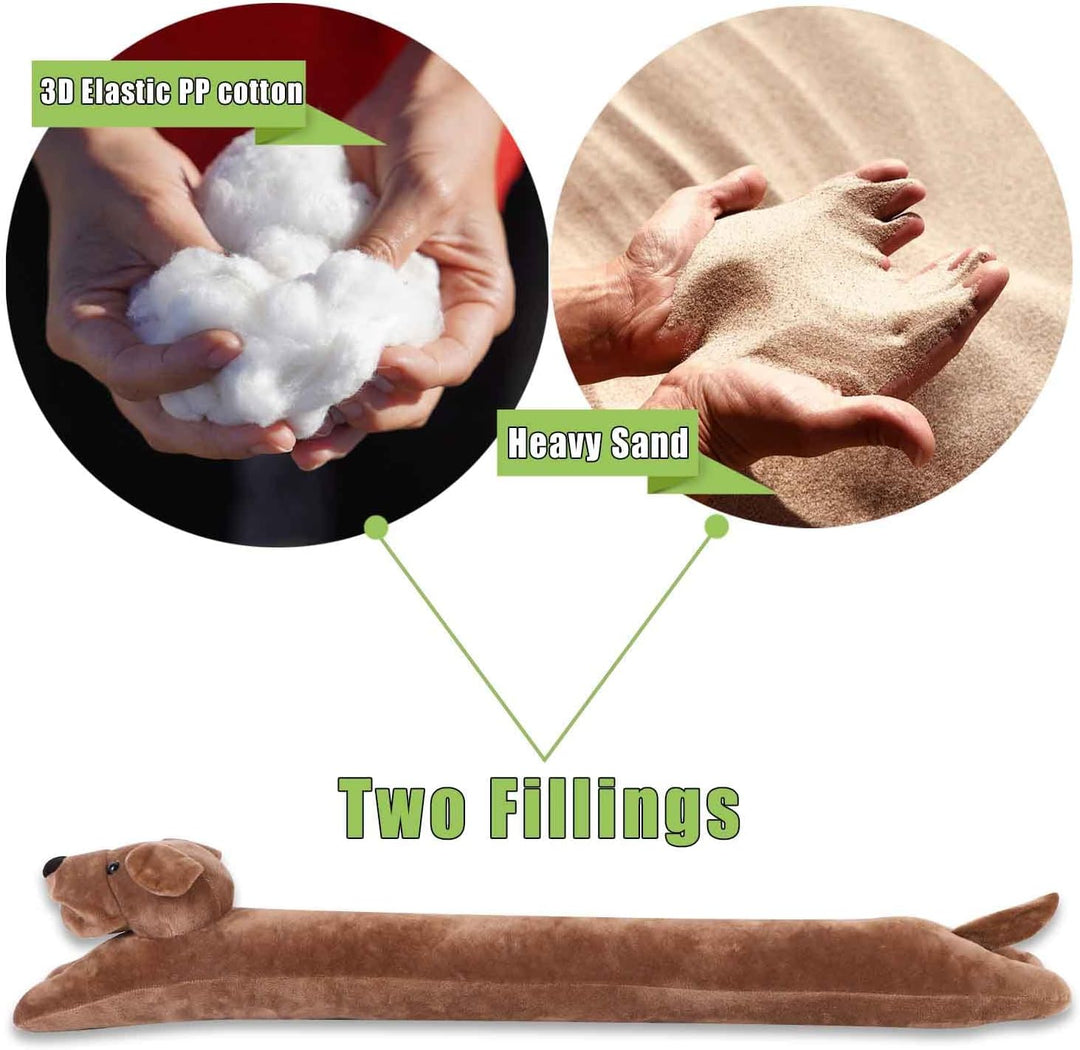 Zugluftstopper für Hunde unter der Tür, strapazierfähig, 1.4 kg, 86.4 cm, dekorativer Stoff, Tür-Zug