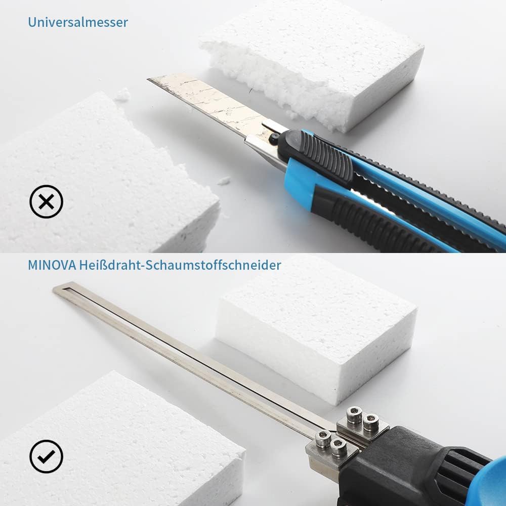 MINOVA Styroporschneider Drehbarer Elektrischer Heissdrahtschneider Schaumstoffschneidwerkzeugset Lu