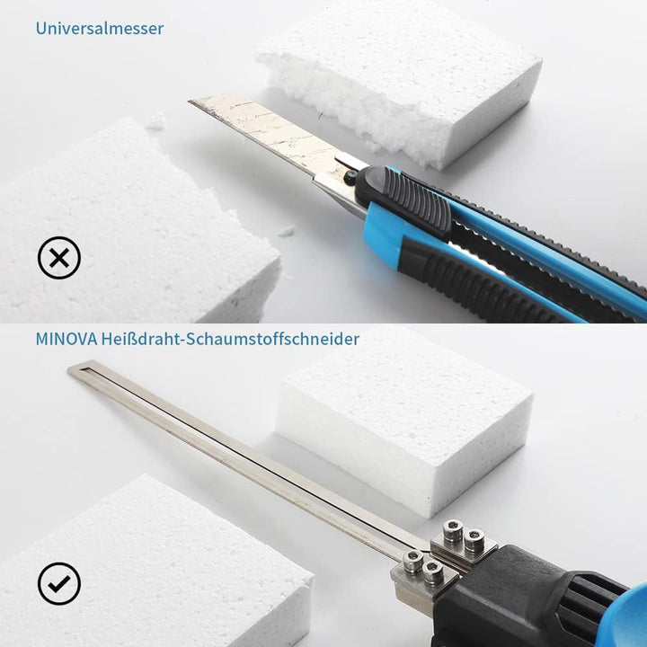 MINOVA Styroporschneider Drehbarer Elektrischer Heissdrahtschneider Schaumstoffschneidwerkzeugset Lu