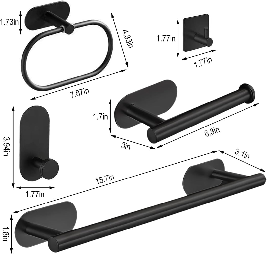 laimew 7 pcs Black Bathroom Accessory Set