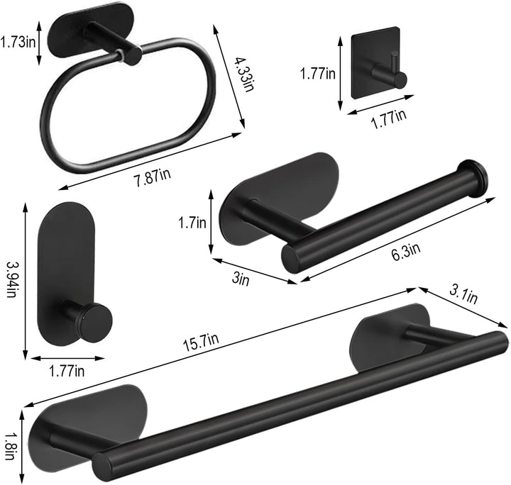laimew 7 pcs Black Bathroom Accessory Set