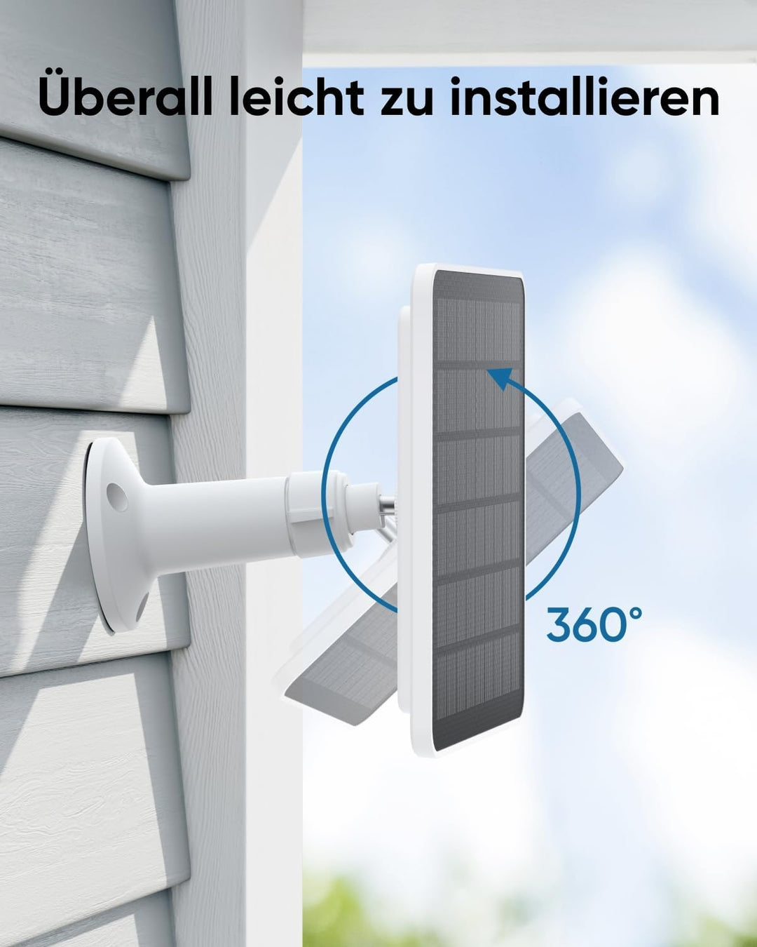 eufy Security Solarpanel (3W) Kompatibel mit eufyCam, Kontinuierliche Stromversorgung, IP65 wetterfe