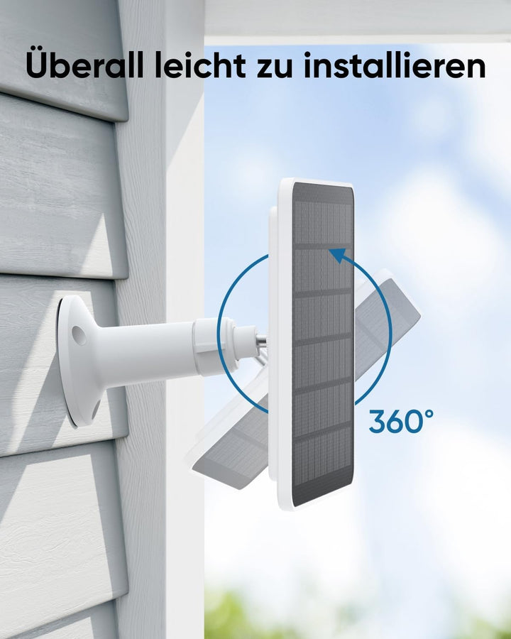 eufy Security Solarpanel (3W) Kompatibel mit eufyCam, Kontinuierliche Stromversorgung, IP65 wetterfe