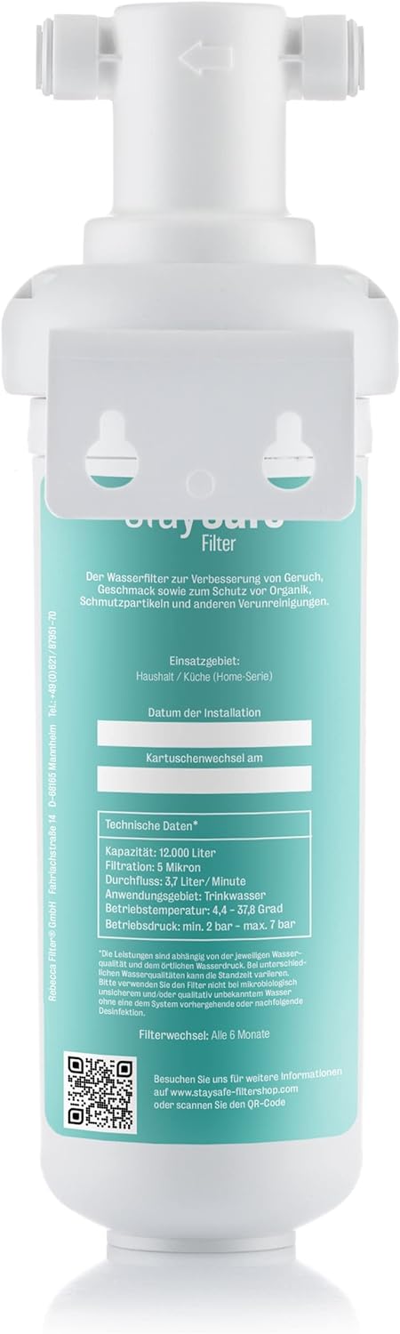 staysafe BASE Wasserfiltersystem inkl gratis Montagezubehör | Schnell installierter Untertisch-Wasse