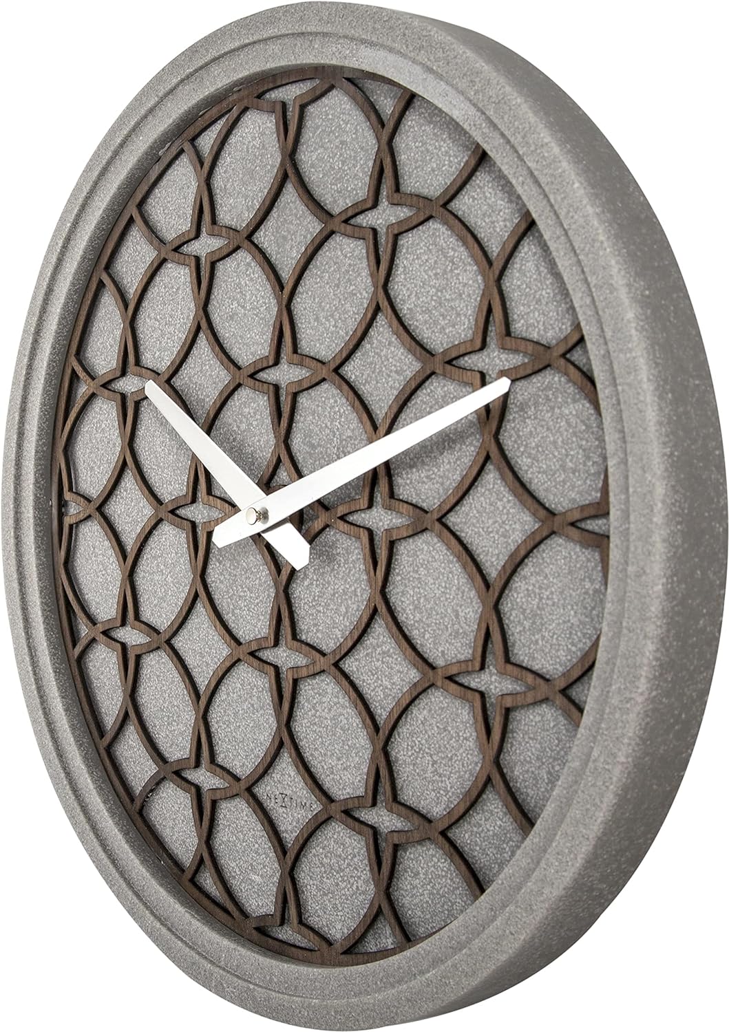 NeXtime Wanduhr "CONCRETE LOVE", lautlos, rund, Stein / Holz, ø 39 cm