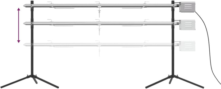 IKAYAA Spanferkelgrill mit Motor, Automatischer Spanferkelgrill, Grillspiess mit Motor Edelstahl, El