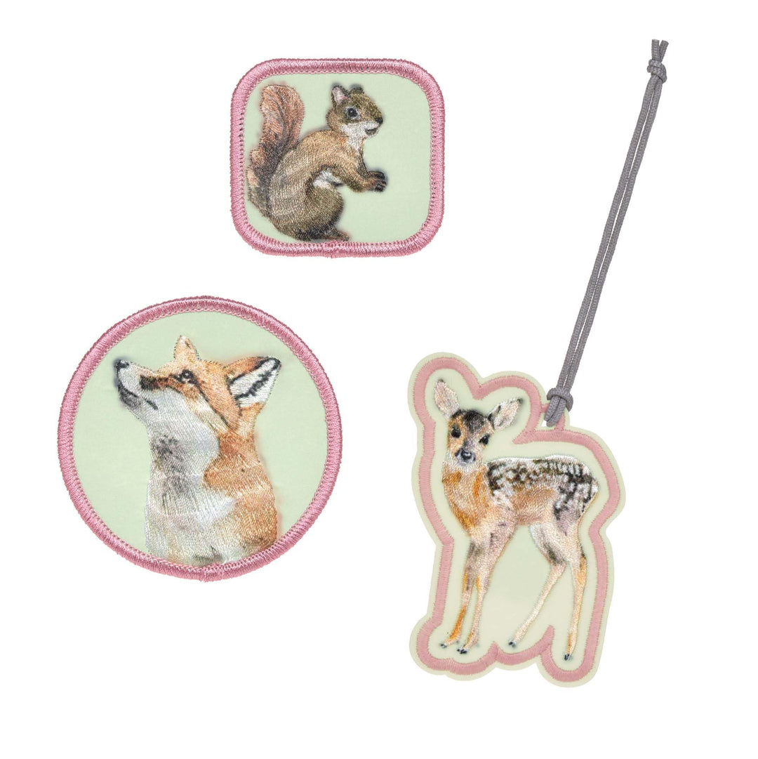 LÄSSIG Anhänger und Patches Set (3 Stk.) mit Druckknopf/School Patches Set Forest, Forest