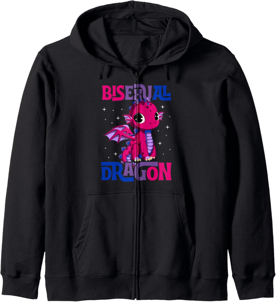 Bisexueller Drache, lustig, süss, Majestätisch, Bi Pride Flagge, Stuff Kapuzenjacke