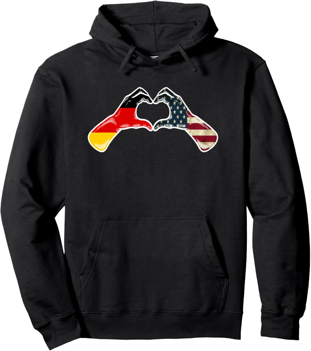 Deutschland Amerikanische USA Flagge - USA Deutsches Herz Pullover Hoodie