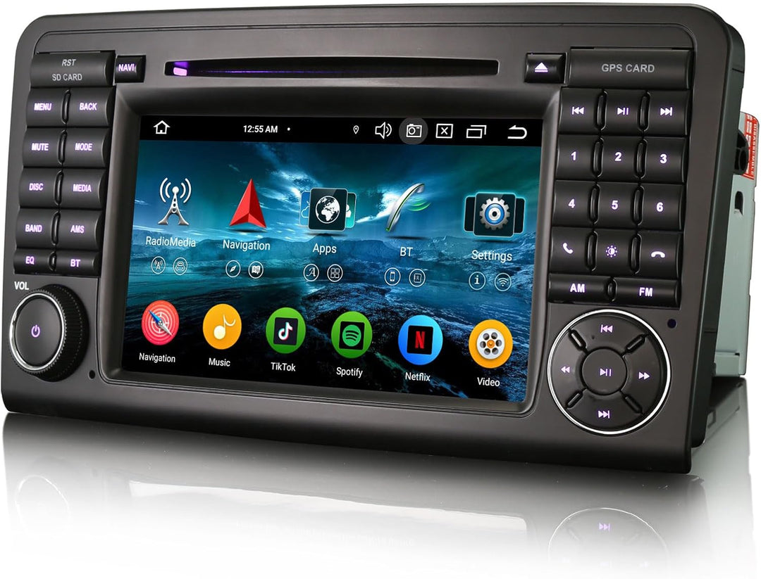 Erisin 8-Kern 4GB+64GB 7 Zoll Android 16 Autoradio GPS Navigation Für Mercedes ML-Klasse W164 GL-Kla