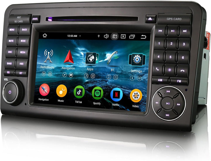 Erisin 8-Kern 4GB+64GB 7 Zoll Android 16 Autoradio GPS Navigation Für Mercedes ML-Klasse W164 GL-Kla
