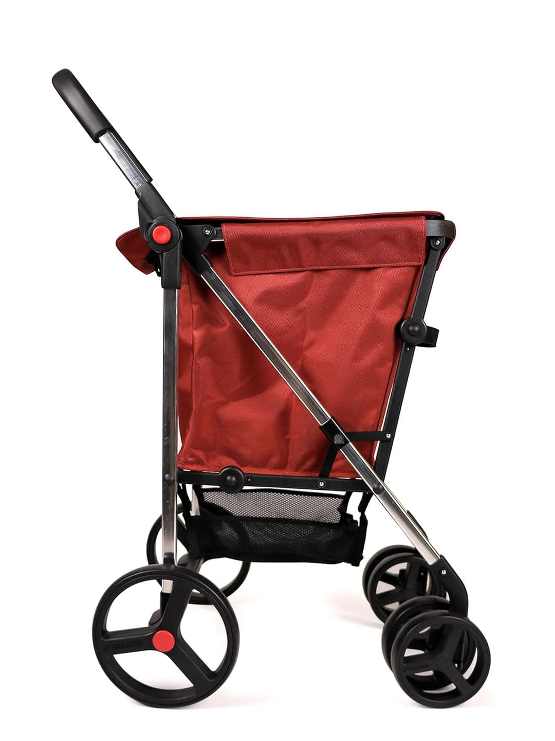 Klappbarer Einkaufstrolley Rolser Basquet MF 4 grosse Räder (2 drehbare) - Oxid, Oxid