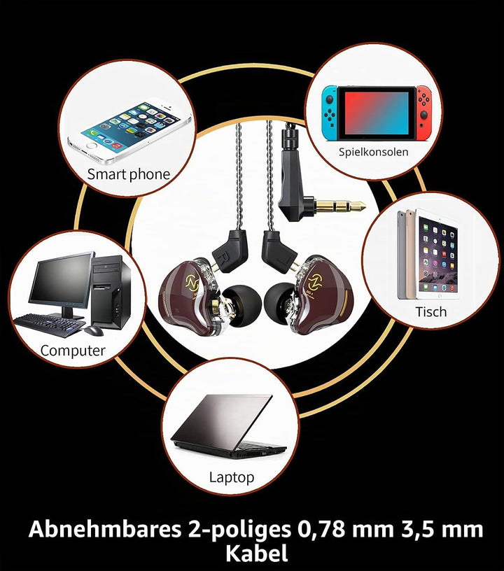 Yinyoo In Ear Monitor Kopfhörer CCZ Coffee Bean Over Ear Ohrhörer Kabelgebundener Kopfhörer mit 1DD