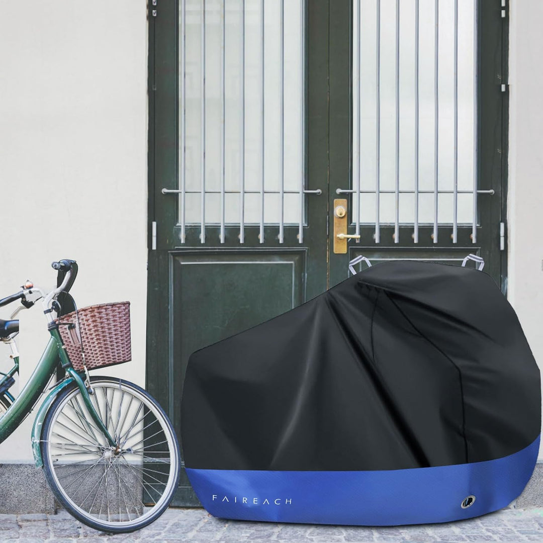 Abdeckplane Fahrrad Wasserdicht, Fahrradabdeckung 210D Premium-Stoff, Fahrradgarage Schutz vor Staub