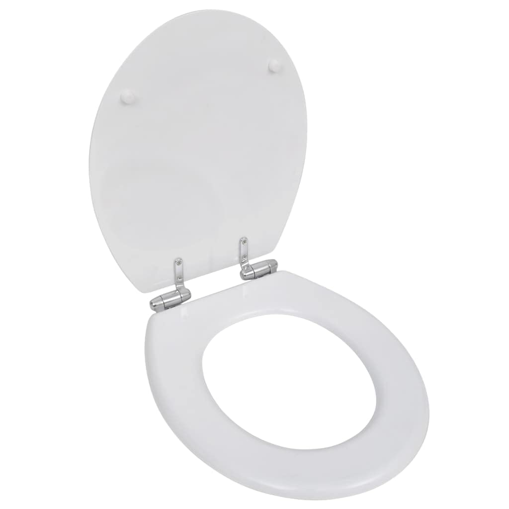 HOMIUSE Toilettensitz MDF Deckel mit Absenkautomatik Weiss Toilettendeckel Wc Sitz mit Absenkautomat