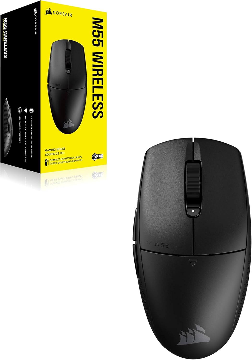 Corsair M55 Wireless Leichte FPS-Gaming-Maus – 2,4GHz & Bluetooth – 24.000 DPI – Langlebige Lebensda