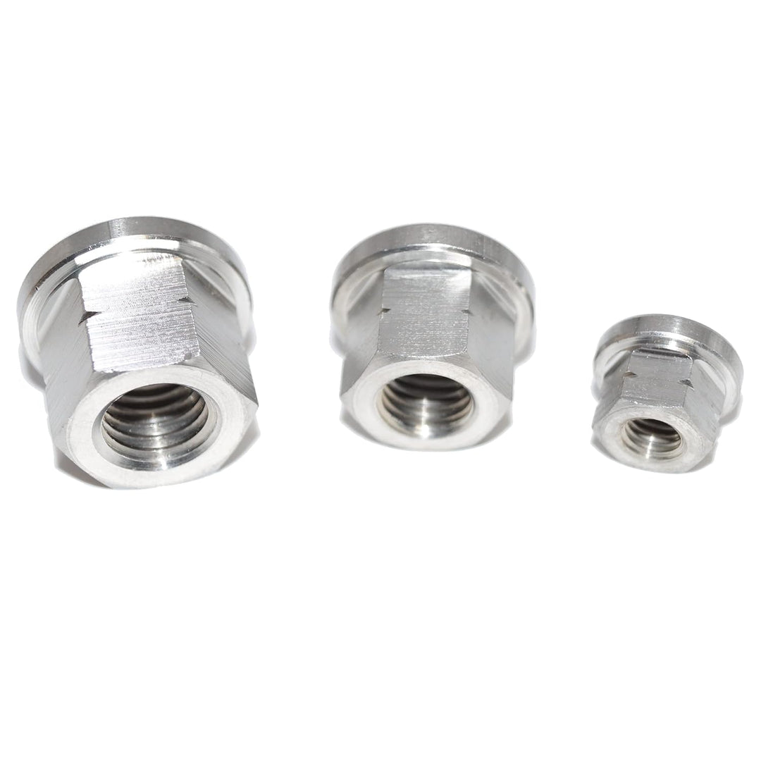 Sechskantmuttern M12 6 Stück DIN 6331 Edelstahl Muttern 1,5 d hoch, mit Bund A2 Edelstahl V2A M12 Se