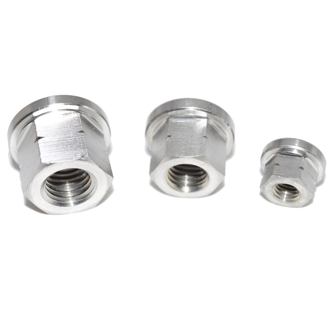 Sechskantmuttern M8 20 Stück DIN 6331 Edelstahl Muttern 1,5 d hoch, mit Bund A2 Edelstahl V2A M8 Sec