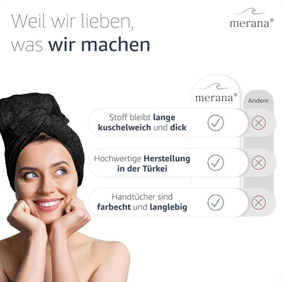 Merana OSLO Handtuch Set | schnelltrocknend, weich & fusselfrei | Frottier Luxus Qualität | 100% Bau