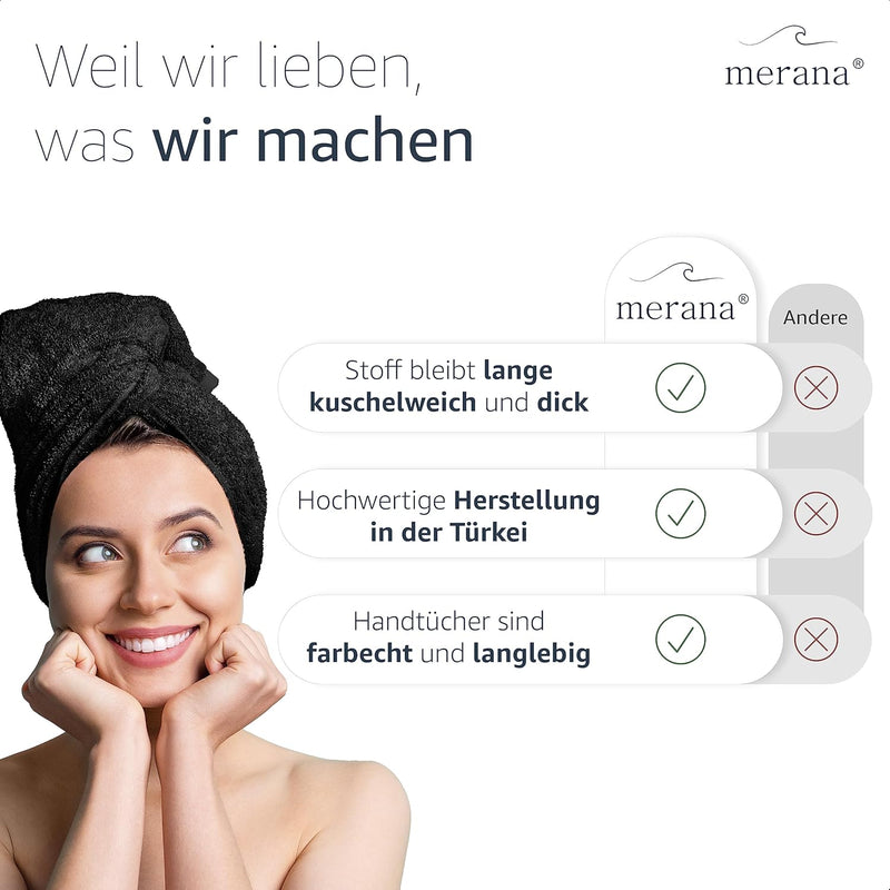 Merana OSLO Handtuch Set | schnelltrocknend, weich & fusselfrei | Frottier Luxus Qualität | 100% Bau